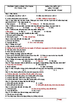Đề kiểm tra giữa kỳ I môn Tin học Lớp 6 (Có đáp án)